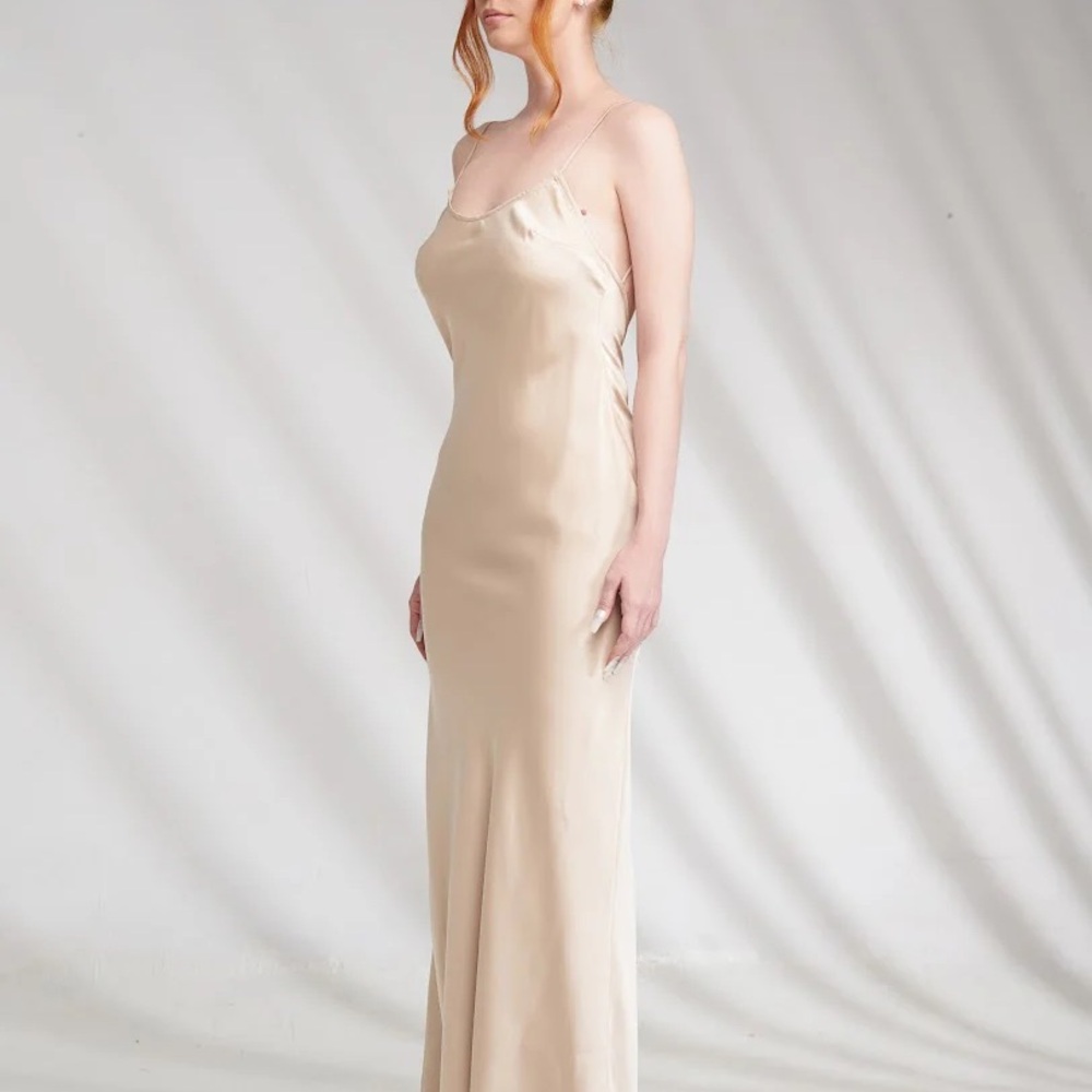 Elegant Cream Satin Gown